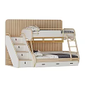 Modern Wooden Bunk Bed With Ladder Storage Drawers And Safety Guardrails