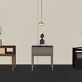 Modern Bedside Tables With Wooden Design And Decor Items Including Vase Books And Magazines