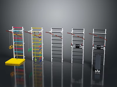 Multi Functional Sports Equipment with Climbing Bars Hanging Rings and Training Racks for Fitness 3d model