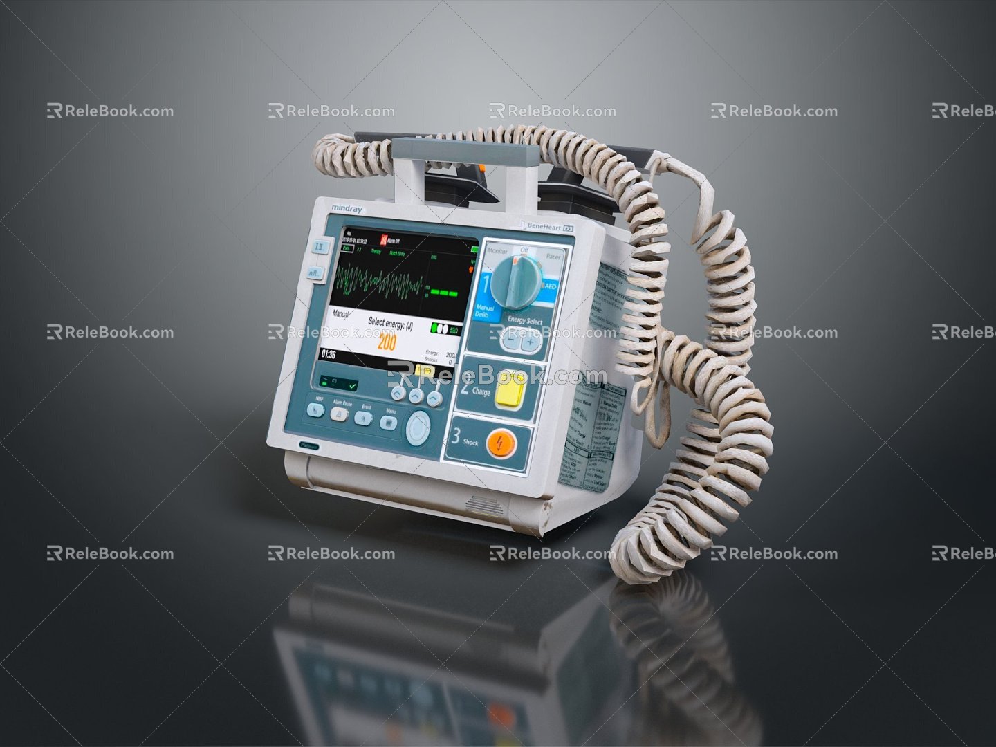 defibrillator defibrillator cardiac defibrillator automatic external defibrillator 3d model