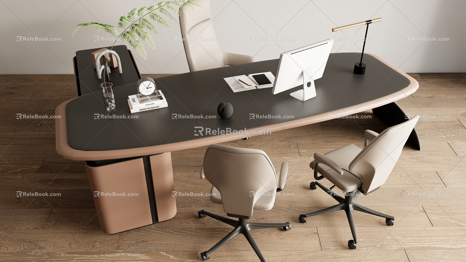 Manager Desk Boss Desk 3d model