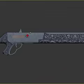 Ornate Revolver With Metallic Finish Shiny Surface And Red Accent Design