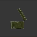 Vintage Green Open Box With Checkerboard Lining And Metal Clasps Sturdy Design