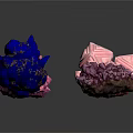 Natural Stone Crystals With Blue Pink And Purple Color Varieties