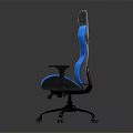 Black and Blue Gaming Chair with Brand Logo Armrests Swivel and Wheels