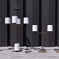 New Chinese style lamp combination chandelier 3d model
