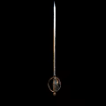 Long Sword With Slender Blade And Intricate Patterns On Black Background
