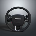 Car Black Steering Wheel With Multifunctional Controls Modern Interior And Central Logo 3d model