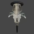 Gray Rhinoceros Head Wall Mounted Decorative Sculpture for Home Interior