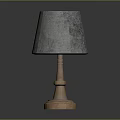 Simple Table Lamp Design With Gray Lampshade And Wooden Base