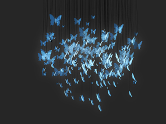 Modern Crystal Chandelier Butterfly Crystal Chandelier 3d model