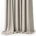 Beige Modern Curtains With Soft Fabric Double Panel For Home Decor 3d model