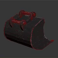 Construction Vehicle Excavator Bucket with Metal Bolts and Textured Surface