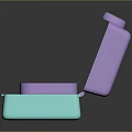 Practical Plastic Lunch Box Featuring Purple Turquoise Compartments And Open Lid Design