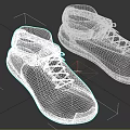 Gray And Red Casual Sports Shoes With White Laces And Red Stripes