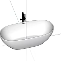 White Modern Freestanding Bathtub With Chrome Faucet And Sleek Design