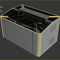Modern Compact Black And White Printer With Control Panel And Efficient Design