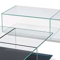 Modern Glass Coffee Table Featuring Transparent Top And Layered Base Design 3d model
