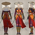 Female Ninja Female Samurai Female Warrior 3d model