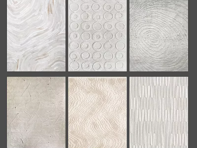 Modern Stylish Square Rugs With Various Textured Patterns For Home Interior Design 3d model