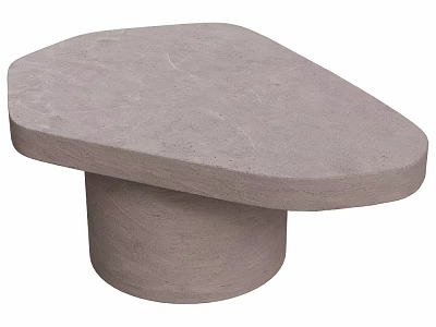 Light Purple Side Table With Irregular Top And Cylindrical Textured Base 3d model