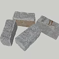 Natural Stone and Wood Blocks with Rough Surface and Gray Brown Hues