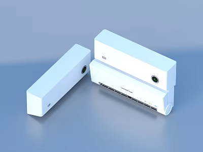 Modern White Household Air Conditioners With Sleek Design And Two Units 3d model