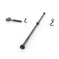 Practical Hardware Tools Collection Featuring Hammer Crowbar And Metal Hooks Set