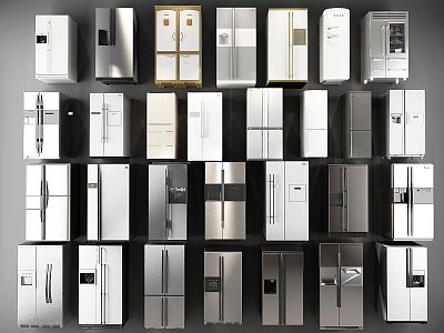 Modern Refrigerator Home Appliances Refrigerator Double Door Refrigerator Freezer 3d model