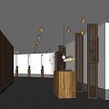 New Chinese Front Desk Aisway Public Area 3d model