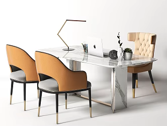Light Luxury Office Desk and Chair Office Desk Manager Table Class Desk Manager Table Dining Table 3d model