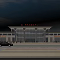 Modern High - speed Railway Passenger Station Exterior With Glass Curtain Walls Grand Columns And Front Plaza