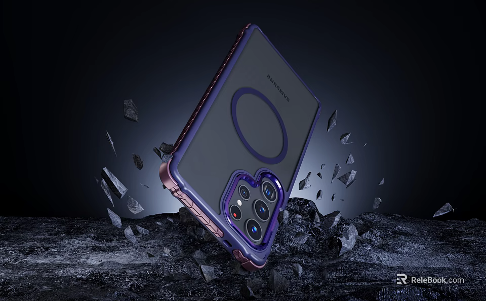 Modern Foldable Smartphone Design With Purple Frame And Camera Module 3d model