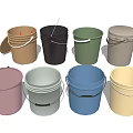 Bathroom Accessories Plastic Buckets in Various Colors with Handles for Home Use