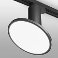 Modern Black Track Mounted Downlights Spotlights With Round White Light Panels 3d model