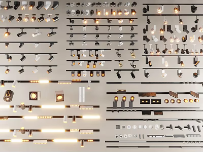 Modern Downlights and Spotlights with Various Styles and Adjustable Angles for Home Lighting 3d model