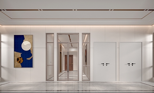 Modern foyer elevator entrance 3d model