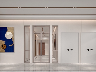 Modern foyer elevator entrance 3d model