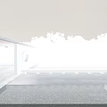 Modern Museum Building With Grey Roofs Pond And Green Courtyard Design