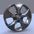 Stylish KIA Car Tire Featuring Silver Five Spoke Alloy Wheel Rim Design
