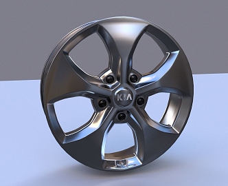 Automobile wheel hub accessories tire automobile wheel hub metal car 3d model