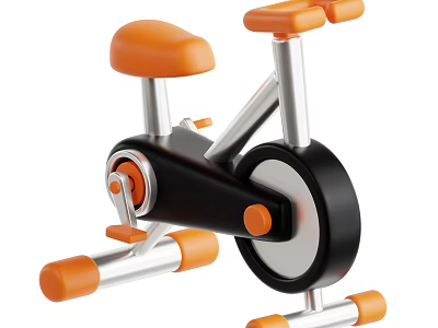 Black Orange Exercise Bike With Sturdy Metallic Frame Comfortable Seat And Pedals 3d model