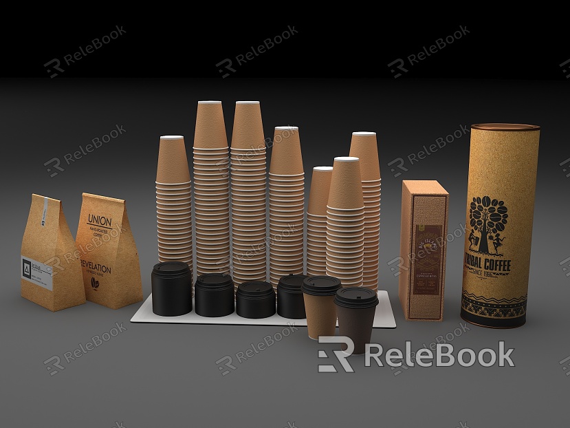 Coffee Cup Coffee Box Coffee Packaging Paper Cup Milk Tea Cup Cup Coffee model