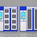 RFID Smart Lockers With Touchscreen Display Multiple Storage Compartments And Transparent Doors 3d model
