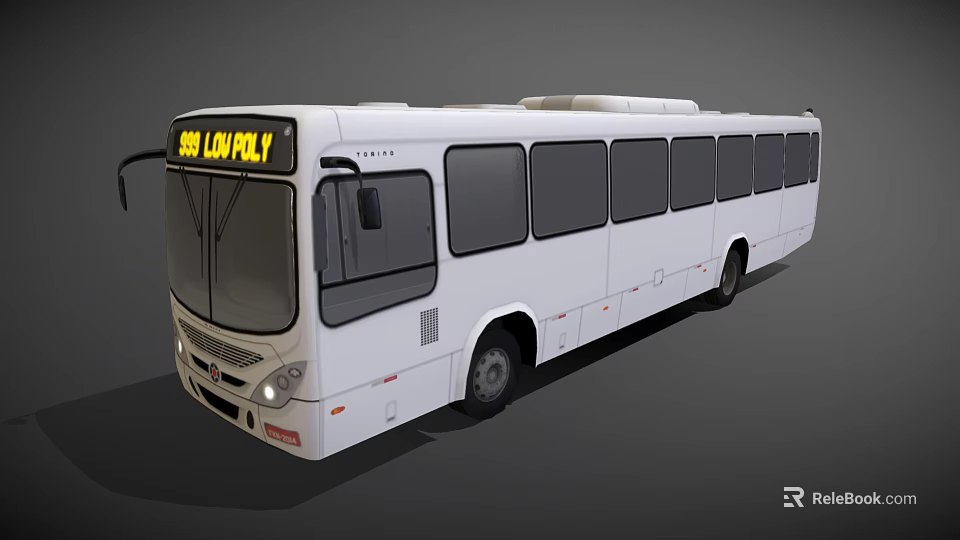 White Modern Large Bus With Multiple Windows And BU LUV4LK7 Lettering 3d model 