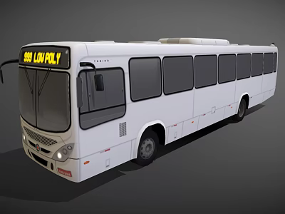 White Modern Large Bus With Multiple Windows And BU LUV4LK7 Lettering 3d model