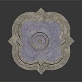 Three Tiered Garden Ornament Fountain With Blue Basin And Stone Base