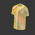 Modern Multicolor T shirt With Geometric Color Blocks Short Sleeve And Round Neck