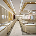 Laomiao Gold Jewelry Store Modern Exterior With Window Showcases And Displayed Gold Accessories