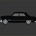 Classic Black Vintage Car With Chrome Accents And White Wall Tires